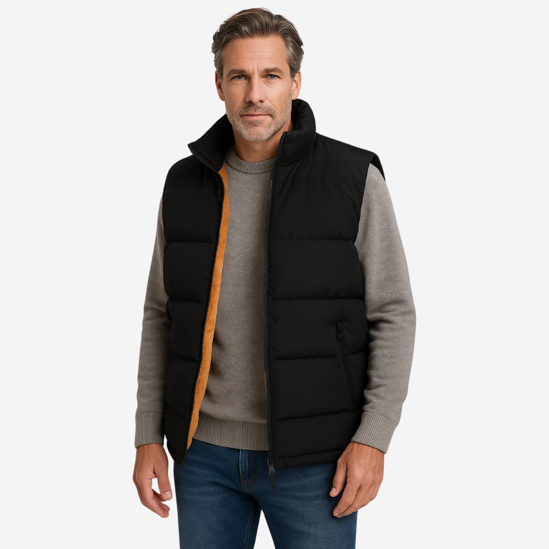 Heren Thermo Bodywarmer gevoerd met staande kraag – Arne