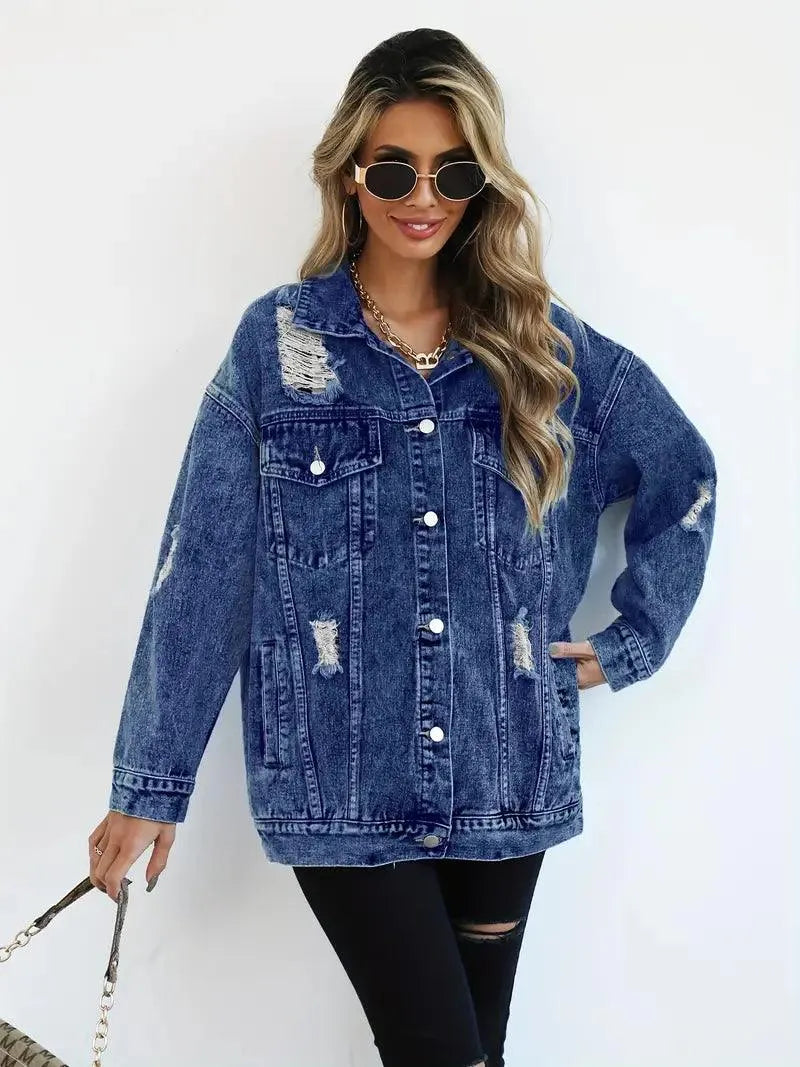 Waterdichte & Gevoerde Oversized Dames Jeansjack – Talia