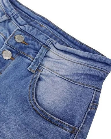Trendy Denim Broek met Hoge Taille - Mila