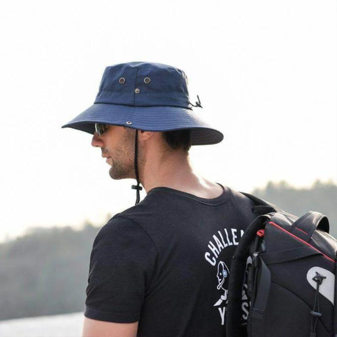 Waterafstotende outdoor bucket hat met UV-bescherming – ShieldFlex Pro