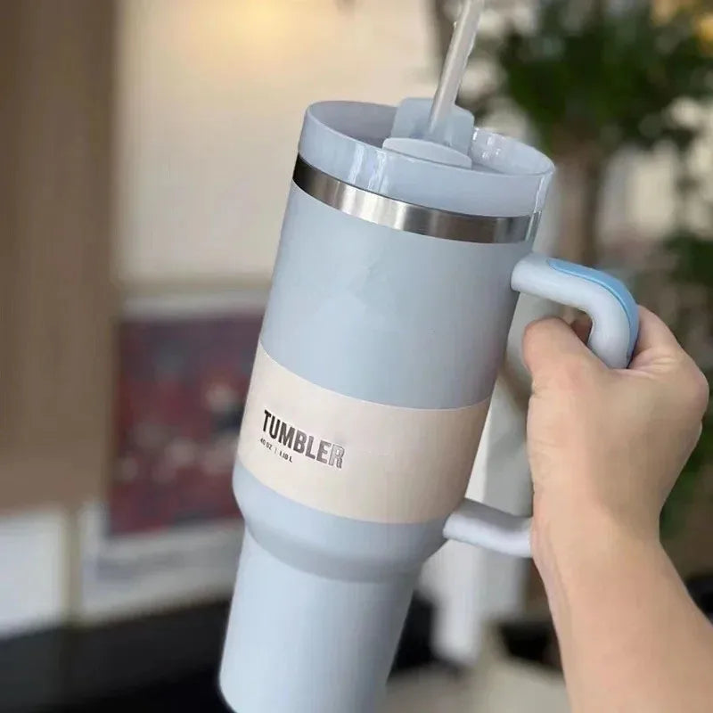 Vacuüm Geïsoleerde Beker met Deksel en Rietje - ThermoTumbler