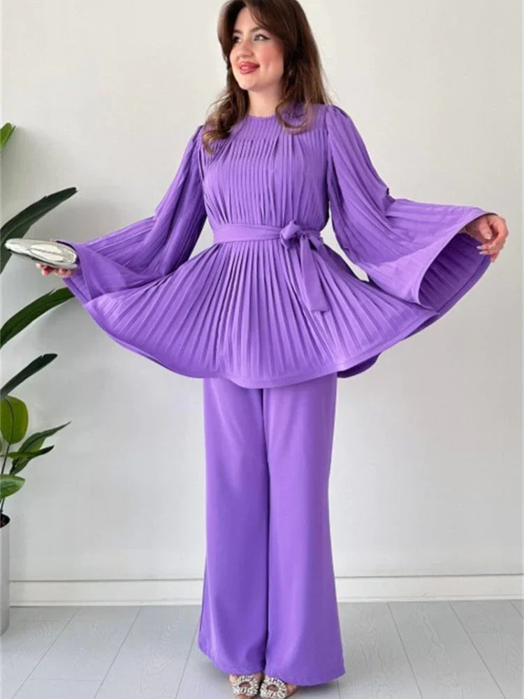 Dames Geplooide Kledingset – Selene
