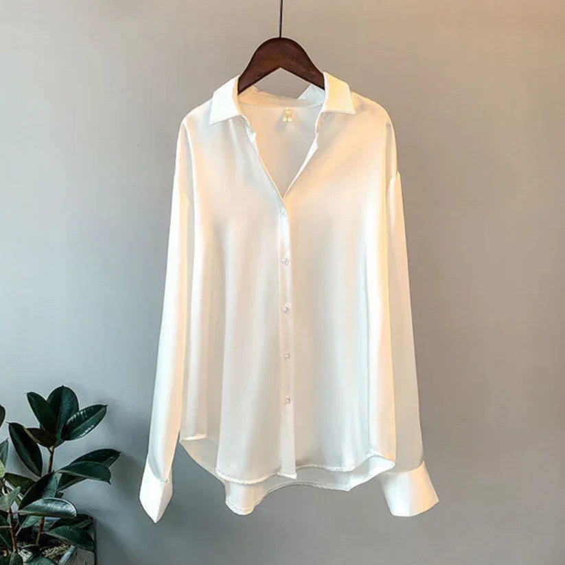 Stijlvolle Satijnen Dames Blouse - Elina