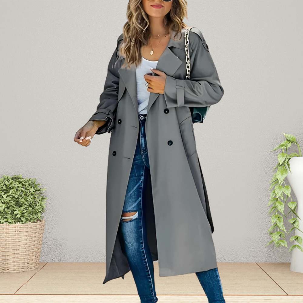 Trendy Dames Tussenseizoen Trenchcoat – Isabelle
