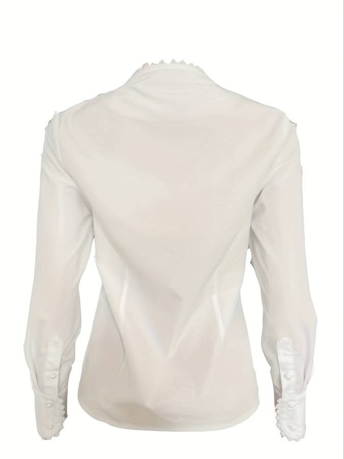 Chique Witte Damesblouse met Gouden Knopen – Isalie