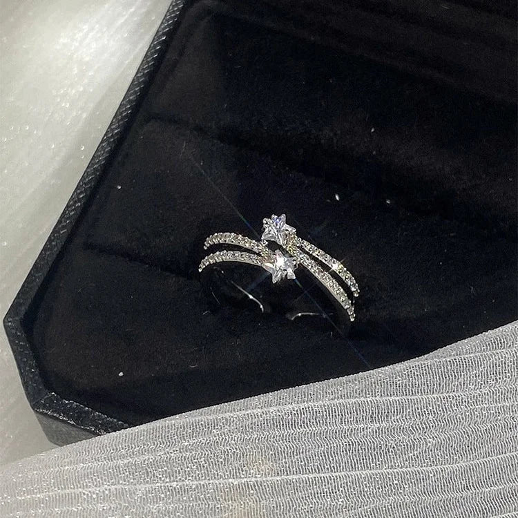 Dubbelgelaagde Sterren Ringenset - Astrid