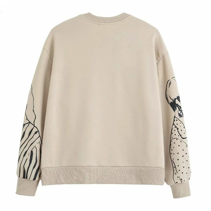 Losvallende Wolprint Sweater - Elise
