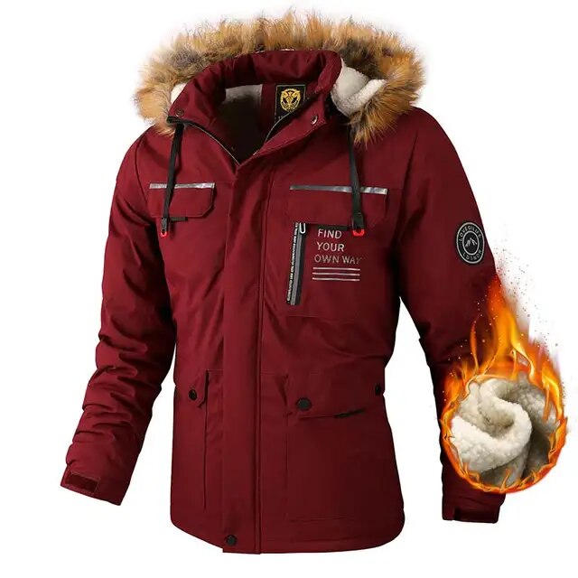 Winterparka met Fleecevoering | Winddicht jack met capuchon