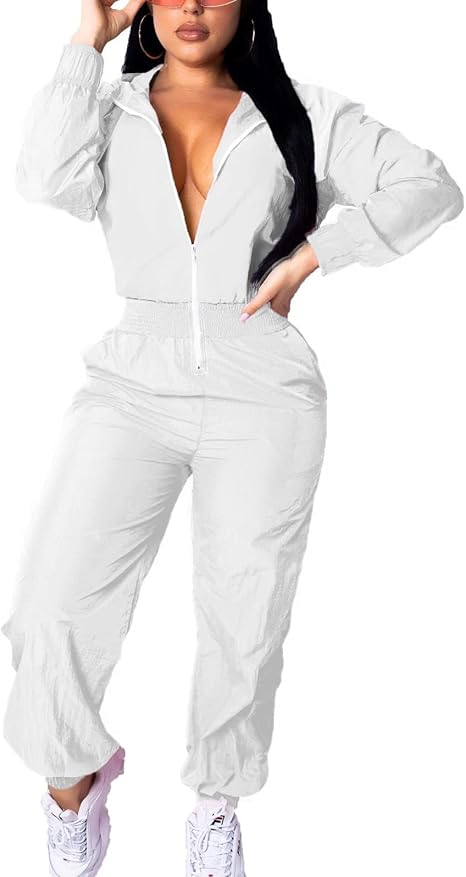Retro Dames Windbreaker Jumpsuit - Elodie