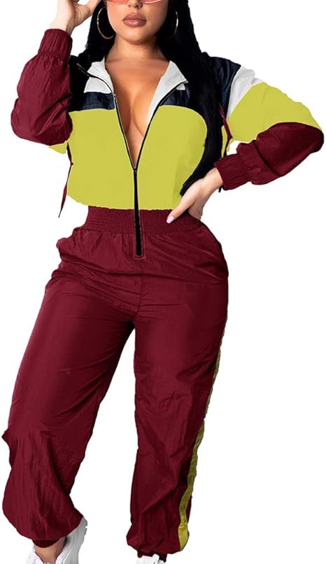 Retro Dames Windbreaker Jumpsuit - Elodie
