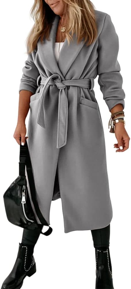 Dames Klassieke Jas met Reverskraag en Open Voorkant – Paulina