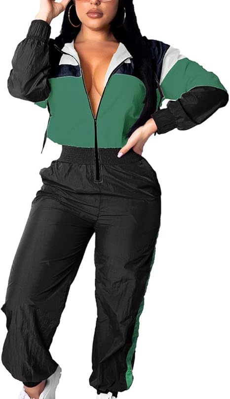Retro Dames Windbreaker Jumpsuit - Elodie