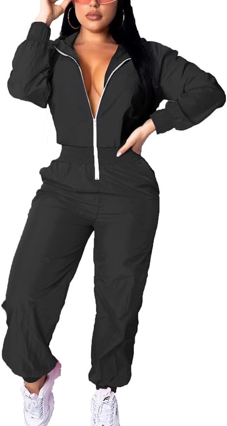 Retro Dames Windbreaker Jumpsuit - Elodie