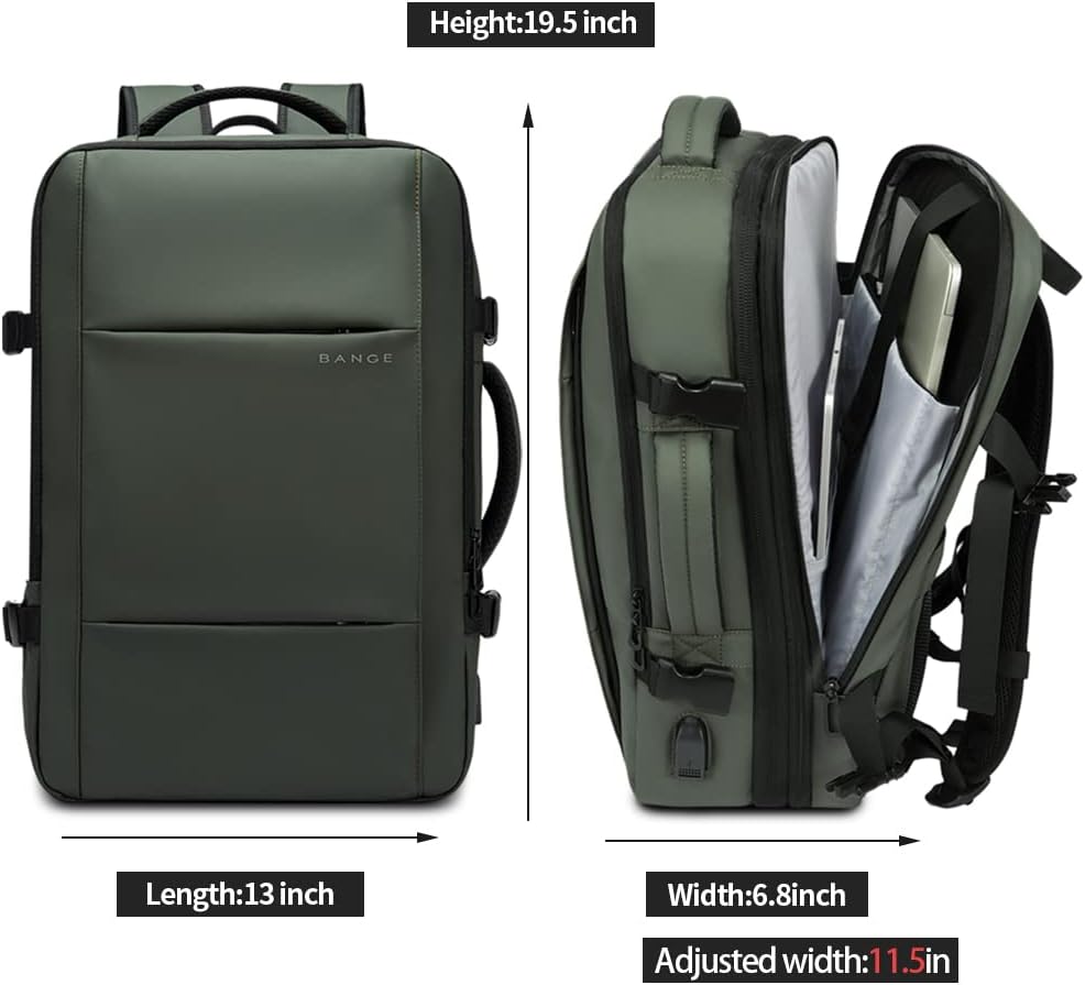 Uitbreidbare 26–45L Waterdichte Reisrugzak met Laptopvak & Zijhandvat