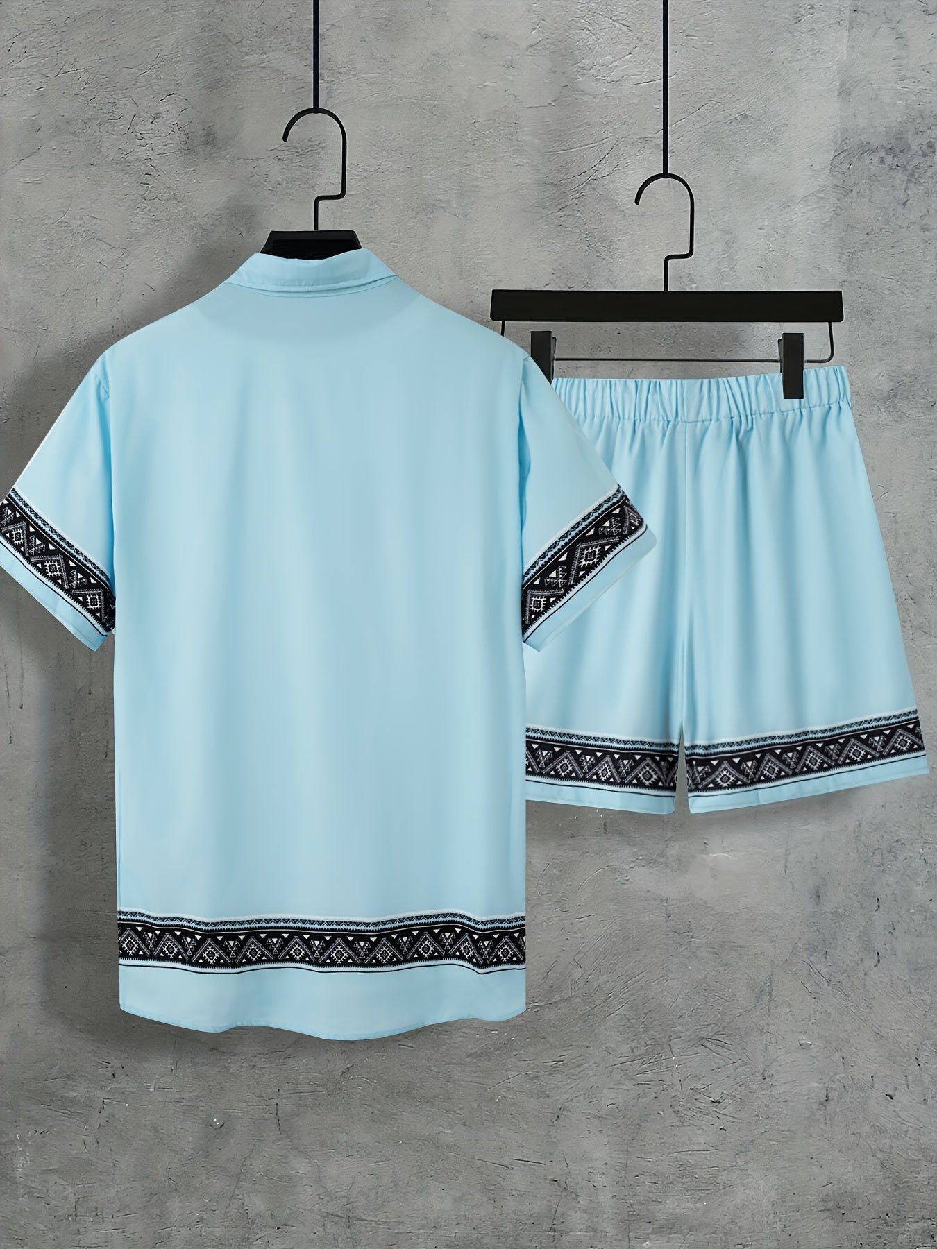 Tweedelige Boho Zomer Set Heren Shirt en Shorts Casual - Malik