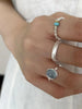 Aquamarijn Zilveren Ring - Nerida
