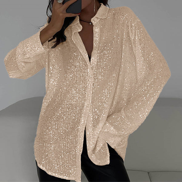 Losse Blouse met Glimmende Pailletten – Celeste