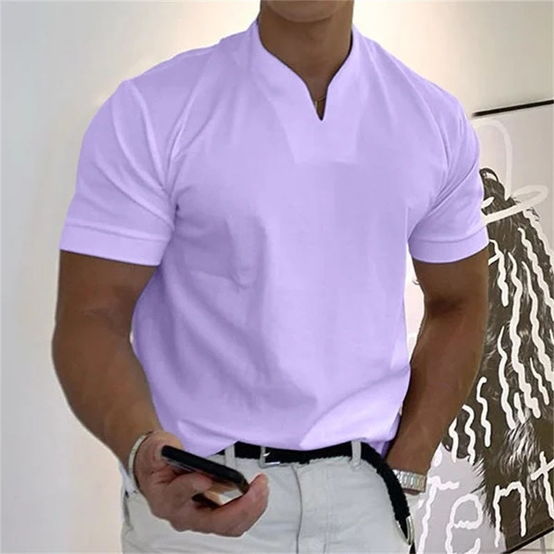 Ademend heren fitnessshirt met V-hals - Timo