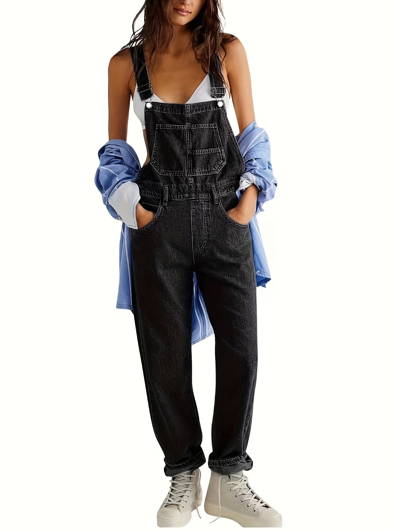 Stijlvolle dames denim jumpsuit voor elke dag - CityEase