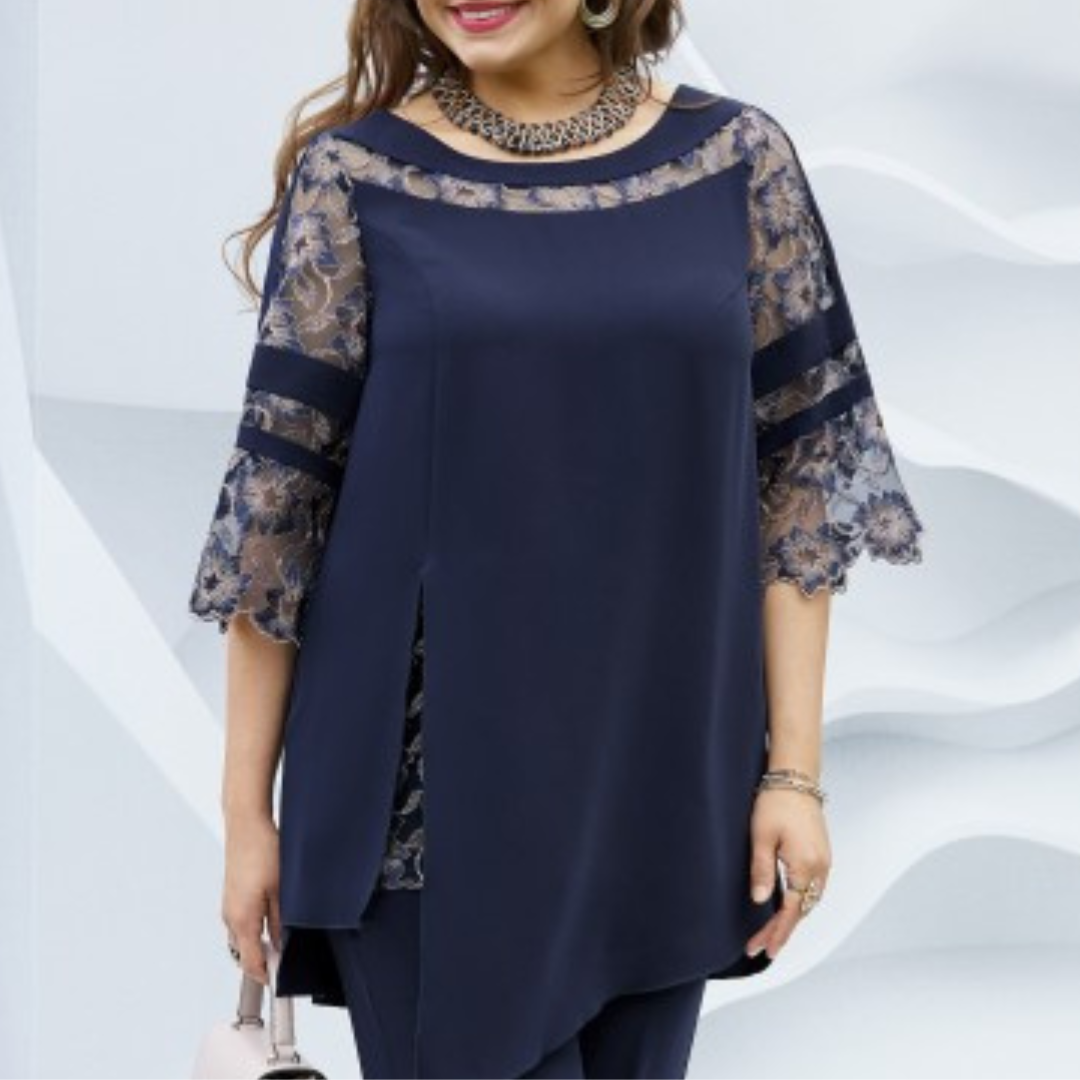 Tweedelige Donkerblauwe Damesset – Isaline