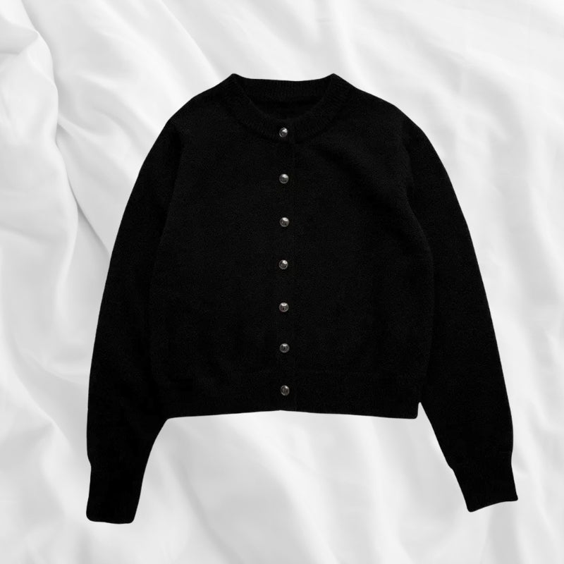 Los Gebreid Damesvest met Ronde Hals - Sophie