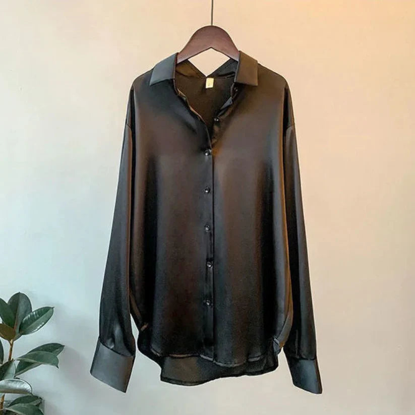 Stijlvolle Satijnen Dames Blouse - Elina