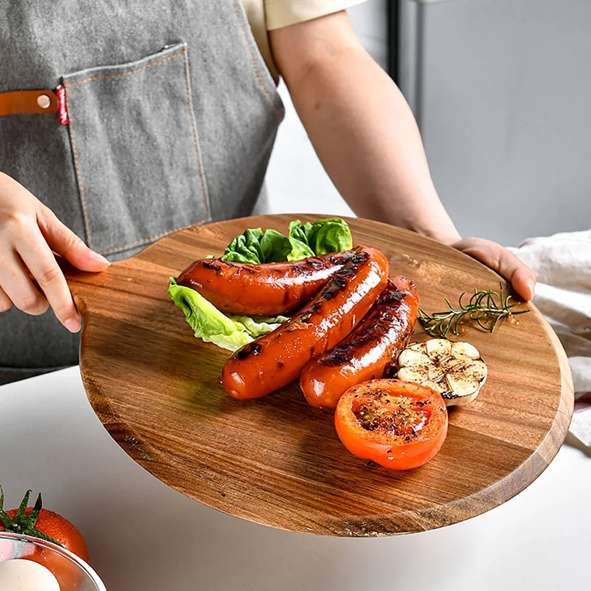 Ronde Snij- en Serveerplank van Acaciahout - Sienna