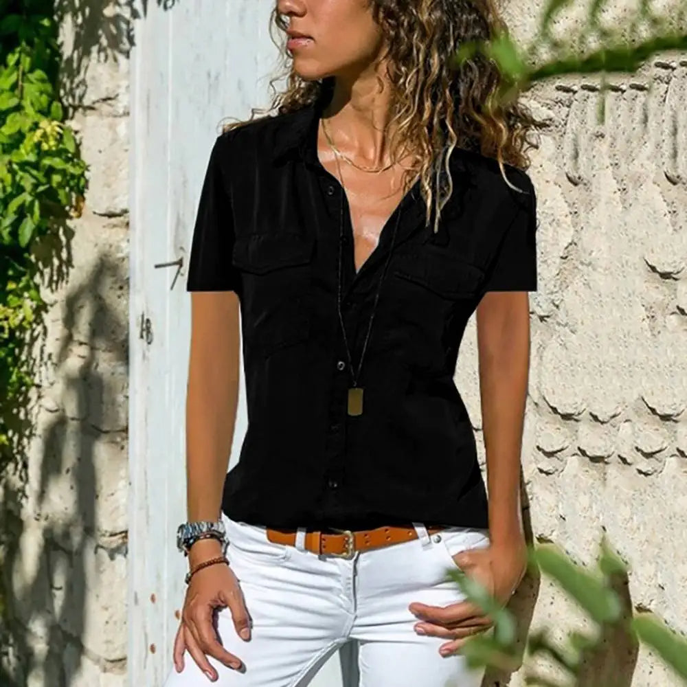 Trendy Damesblouse met Korte Mouwen - Mira