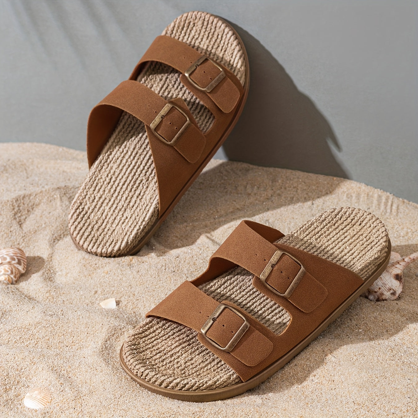 Stijlvolle heren zomer-slippers met verstelbare banden - GripStep