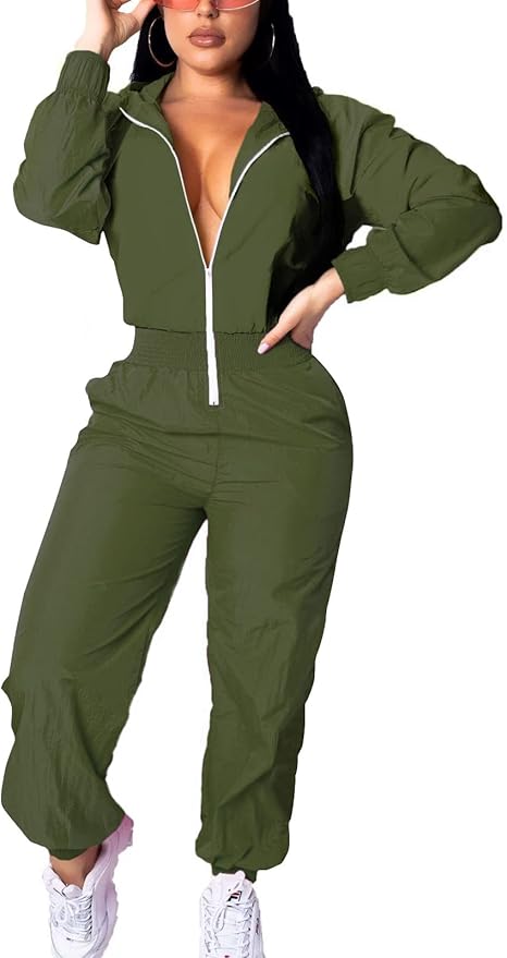 Retro Dames Windbreaker Jumpsuit - Elodie