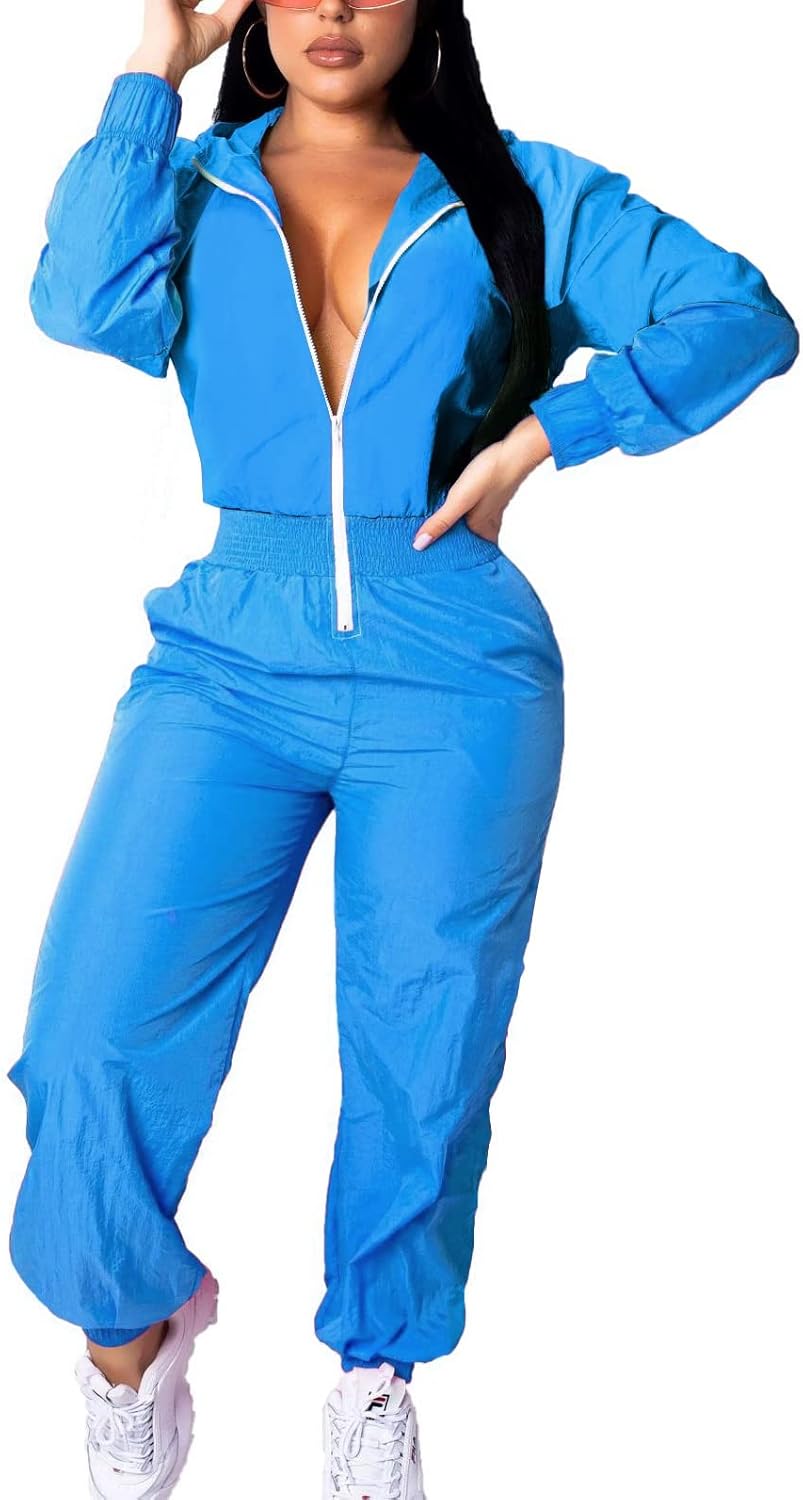 Retro Dames Windbreaker Jumpsuit - Elodie
