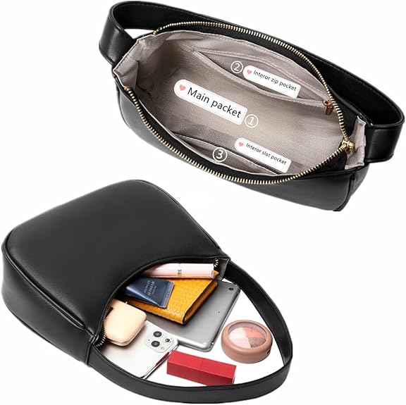 Mini Hobo Tas met Rits - Sabrina