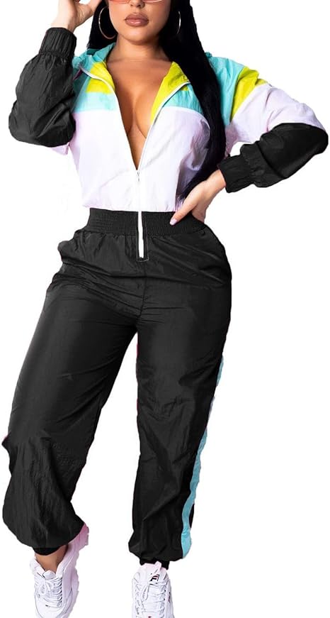 Retro Dames Windbreaker Jumpsuit - Elodie