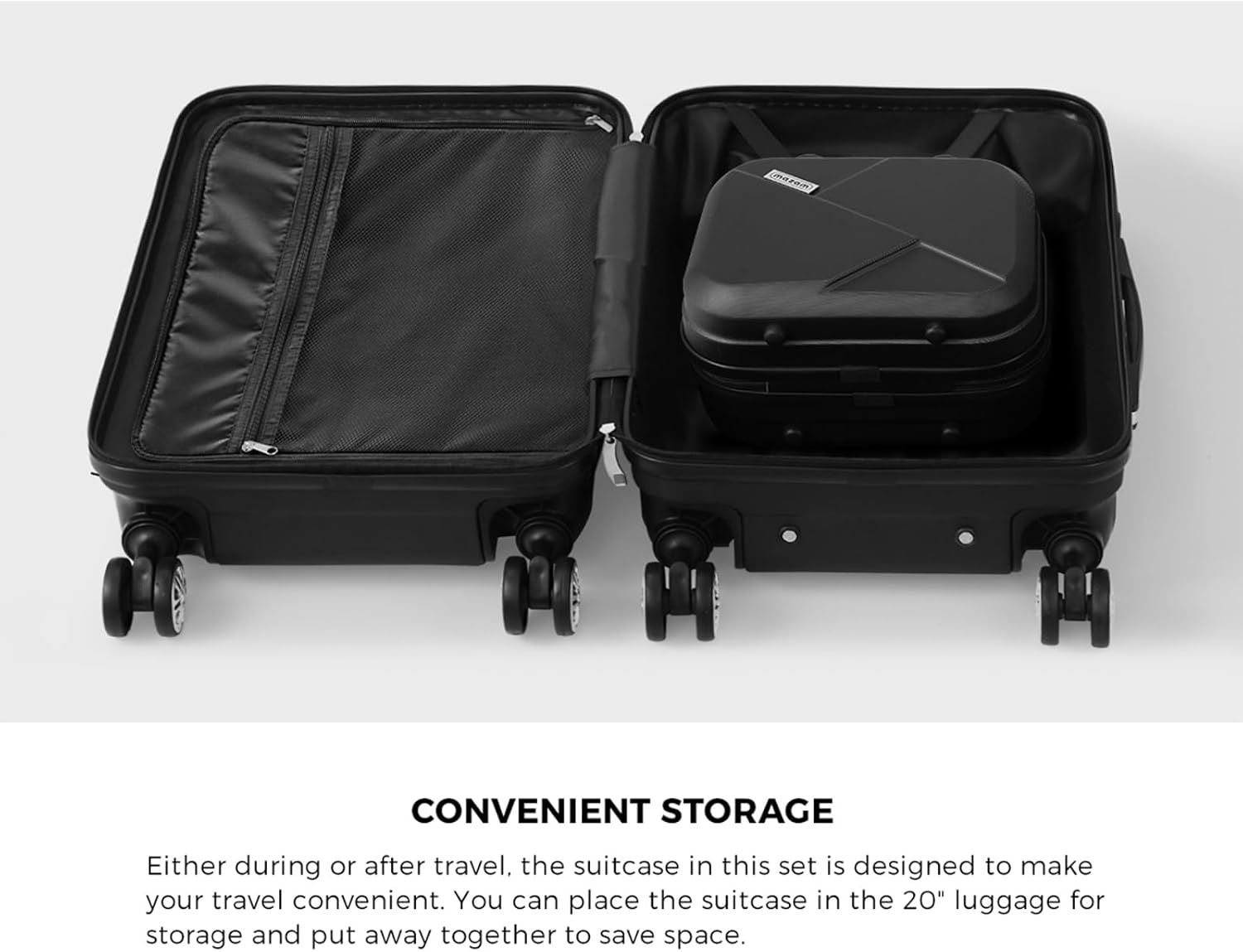 2-delige ABS Harde Koffer Set met TSA-slot & 360° Draaiwielen