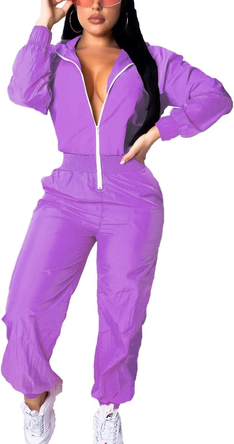 Retro Dames Windbreaker Jumpsuit - Elodie