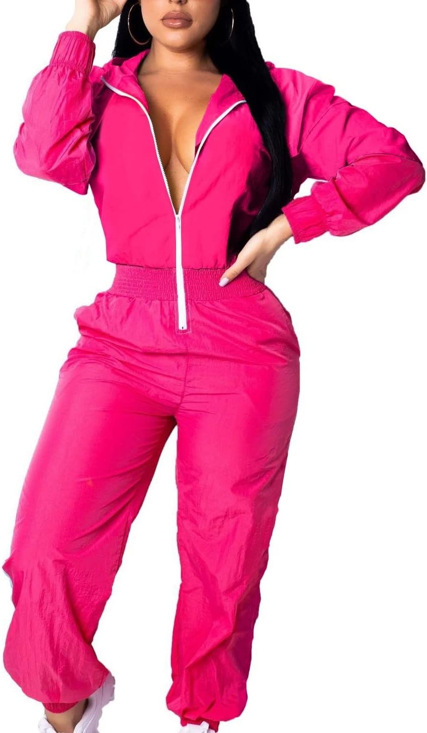 Retro Dames Windbreaker Jumpsuit - Elodie