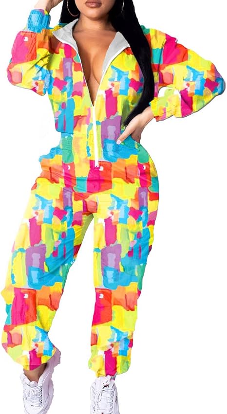 Retro Dames Windbreaker Jumpsuit - Elodie