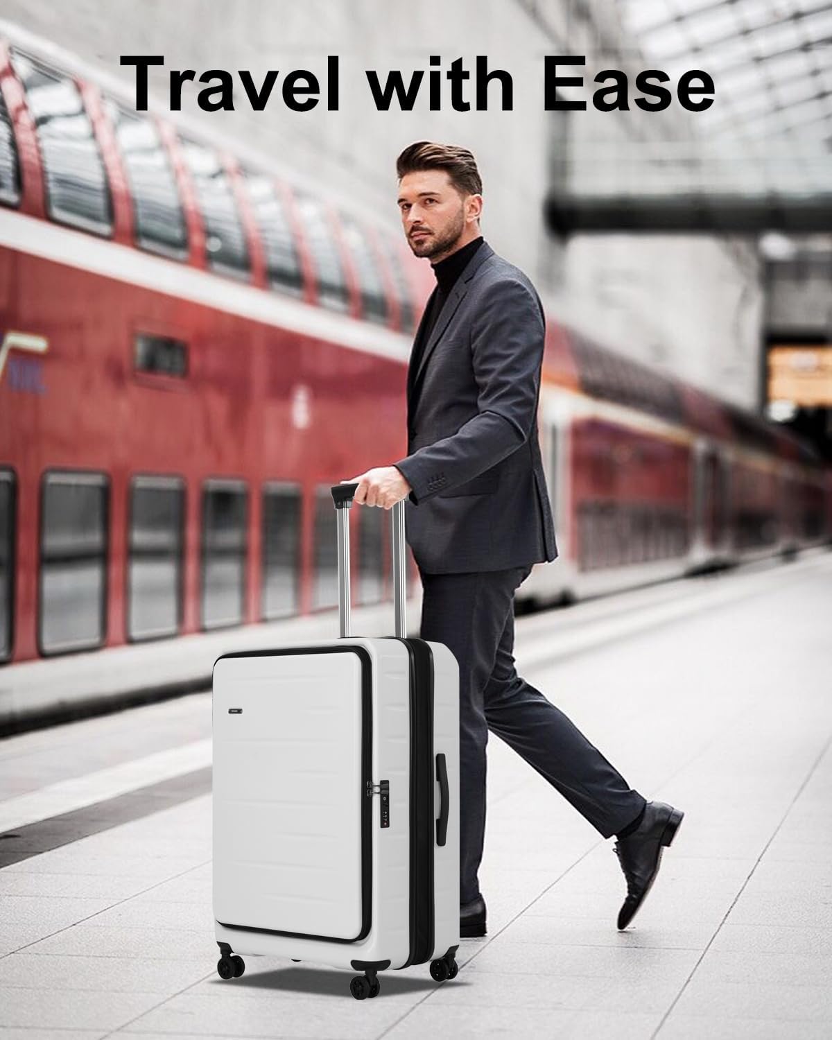 Uitbreidbare Kofferset met Voorklep & TSA-slot – Skyward