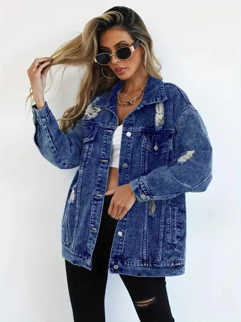 Waterdichte & Gevoerde Oversized Dames Jeansjack – Talia