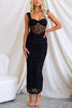 Trendy Mesh-Bodycon Maxikleed met Rimpeling – Kiara