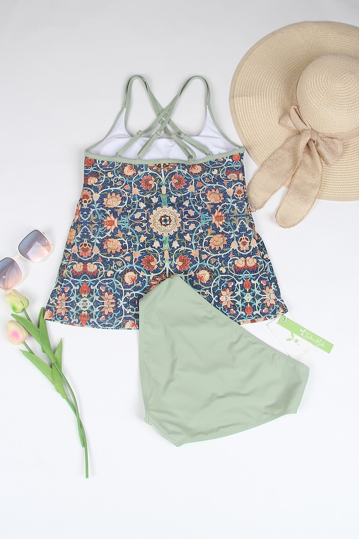 Stijlvolle Mouwloze Bikini met Aantrekkelijk Patroon - SummerGlow