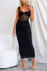 Trendy Mesh-Bodycon Maxikleed met Rimpeling – Kiara