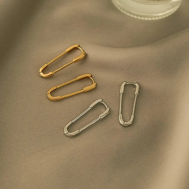 Gouden/Zilveren Paperclip Oorbellen - Viola