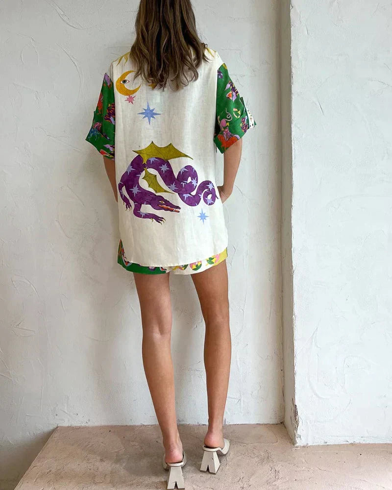 Tweedelige zomer set voor dames met kleur en comfort - Mira