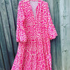 Trendy Maxi Jurk met Roze Luipaardprint - ChicSafari