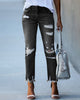 Dames Ripped Slim-Fit Jeans – Liora
