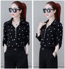 Stijlvolle dames chiffon blouse met knopen & omgeslagen kraag – Fenya