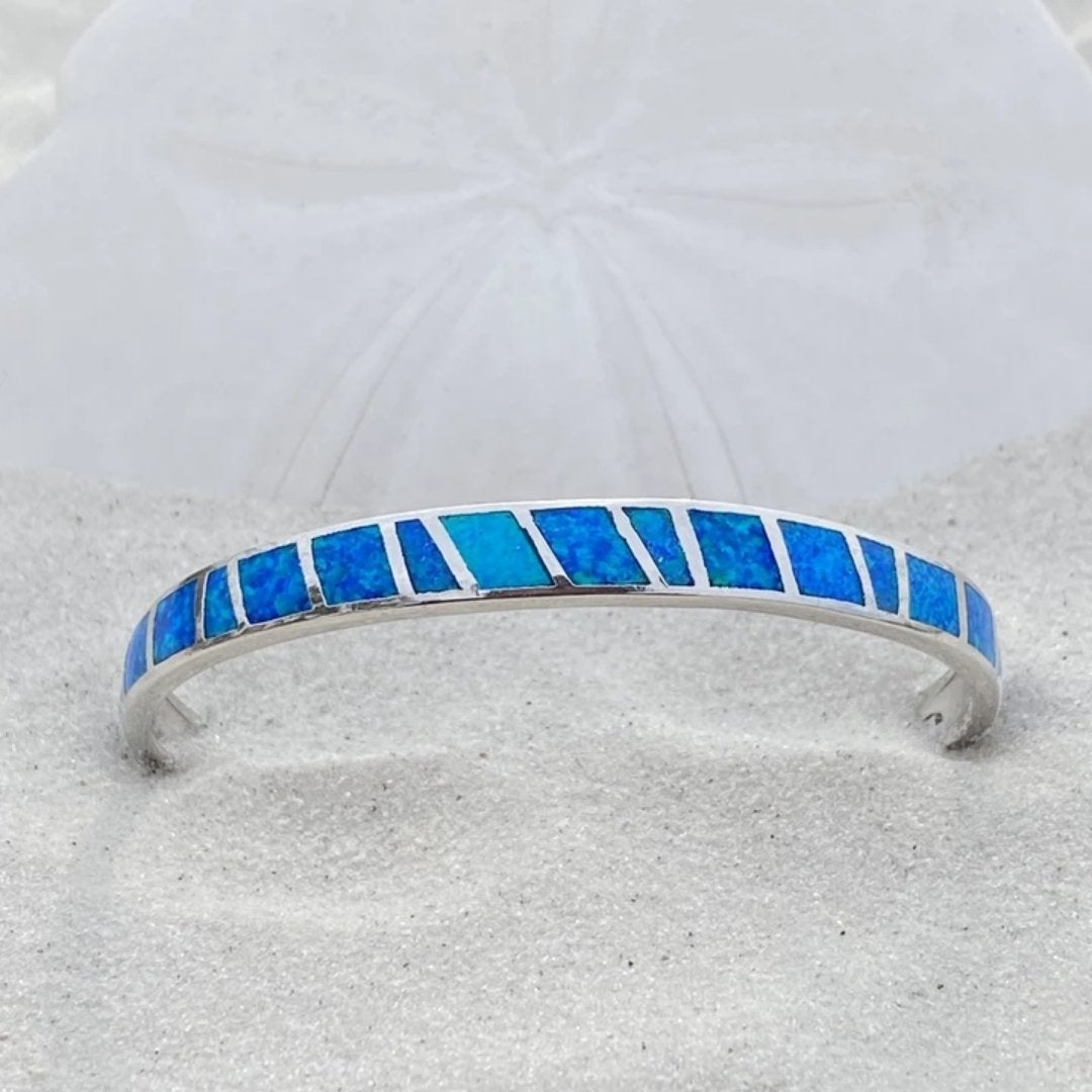 Blauwe en Zilveren Opaal Armband - Isola