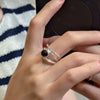 Zwarte Onyx Multilijnen Ring - Arden