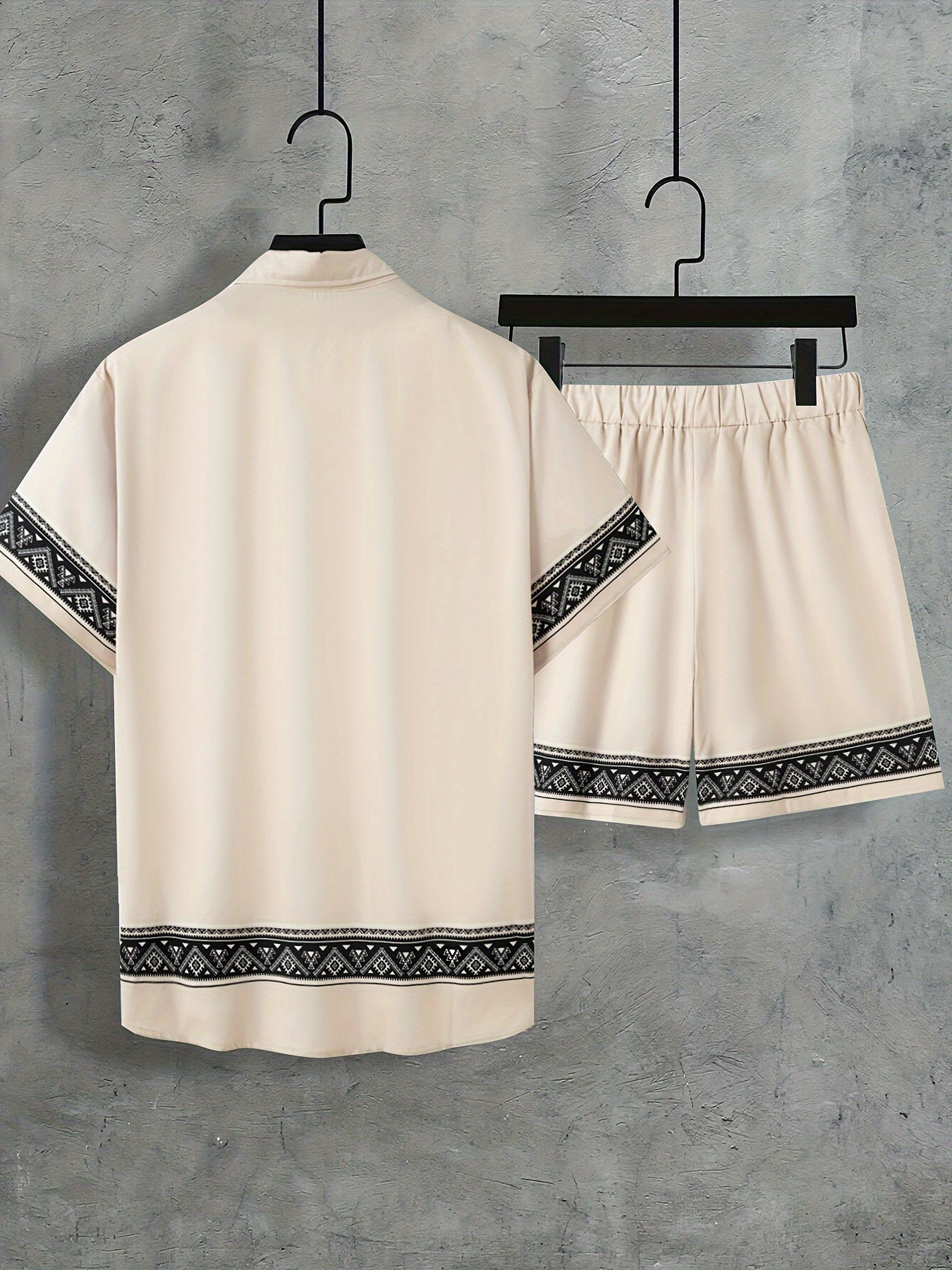 Tweedelige Boho Zomer Set Heren Shirt en Shorts Casual - Malik